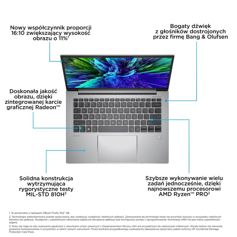 HP ZBook Firefly 14 G10 | Ryzen 5 Pro 7640HS | 14″ WUXGA | 16GB DDR5 | 512GB SSD | Radeon 760M | Win 11 Pro | 3Y OnSite