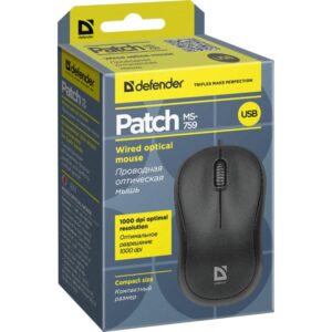DEFENDER MYSZ PATCH MS-759 OPTICAL 1000DPI 3P CZARNA 52759
