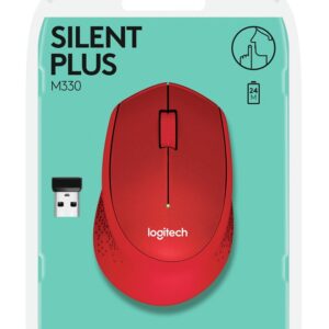 Mysz Logitech M330 910-004911 (optyczna; 1000 DPI; kolor czerwony)