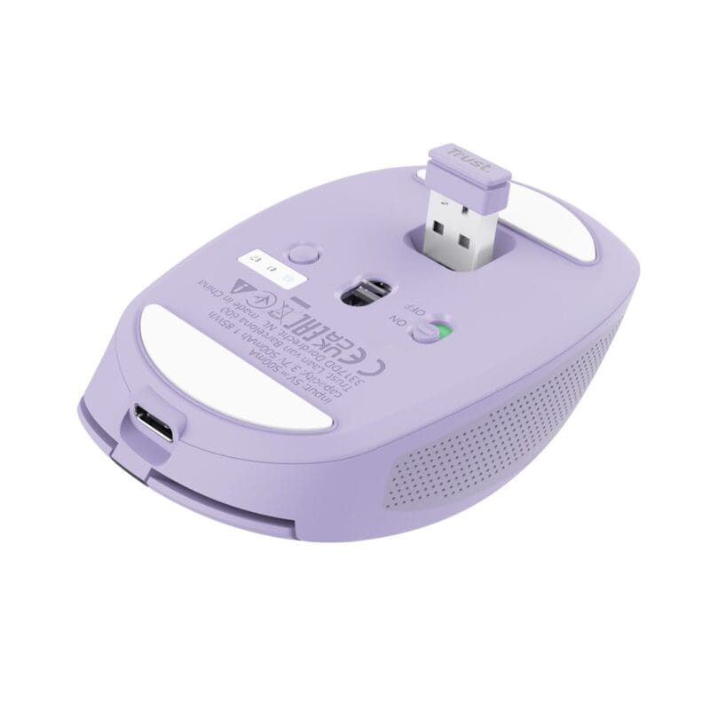 Trust Ozaa Compact Wireless | Kompaktowa, fioletowa | Plug-and-Play
