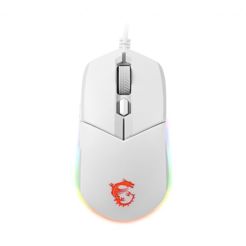 MSI CLUTCH GM11 WHITE myszka Oburęczny USB Typu-A Optyczny 5000 DPI