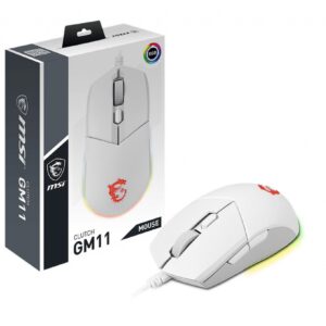 MSI CLUTCH GM11 WHITE myszka Oburęczny USB Typu-A Optyczny 5000 DPI