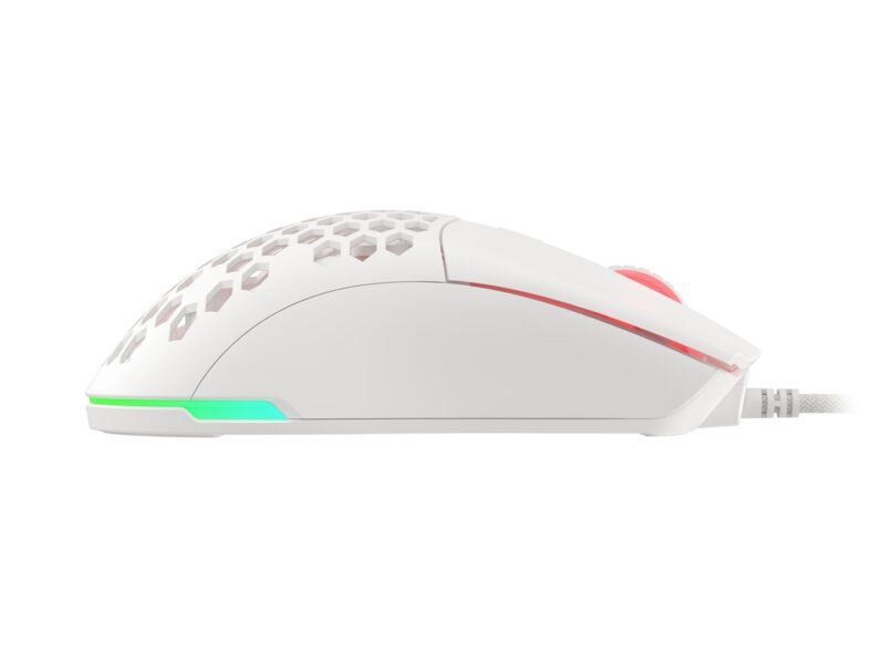 Mysz dla graczy Genesis Krypton 750 lekka 8000 DPI PAW3333 RGB Biała gamingowa