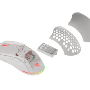 Mysz dla graczy Genesis Krypton 750 lekka 8000 DPI PAW3333 RGB Biała gamingowa