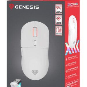 GENESIS Zircon XIII myszka Gaming Oburęczny RF Wireless + USB Type-C Optyczny 26000 DPI