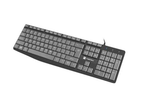 Natec Nautilus NKL‑1507 | Smukła klawiatura USB | Czarna membranowa