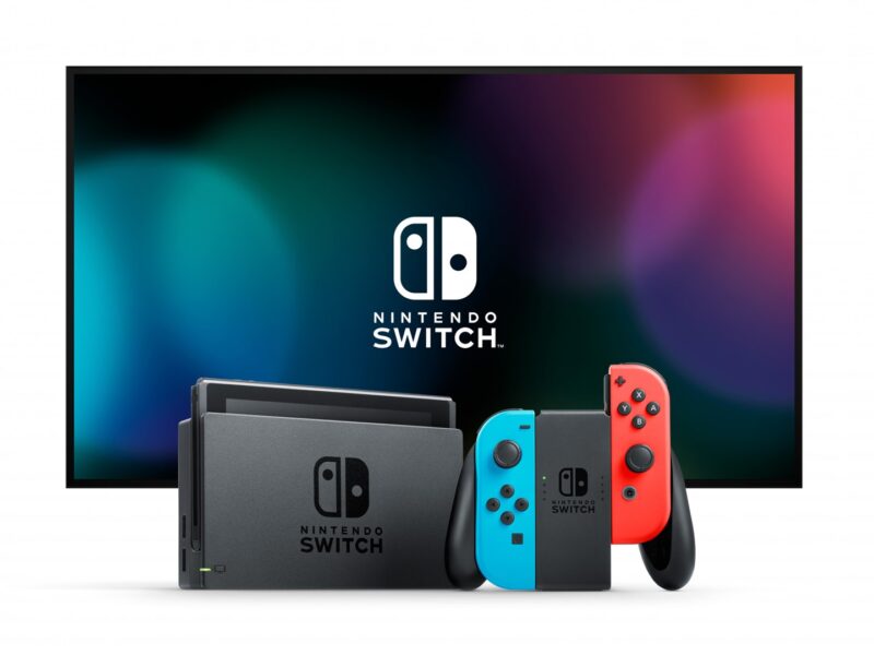 Nintendo Switch 32 GB | Konsola przenośna do gier | Wi-Fi | Szaro-Czerwono-Niebieska
