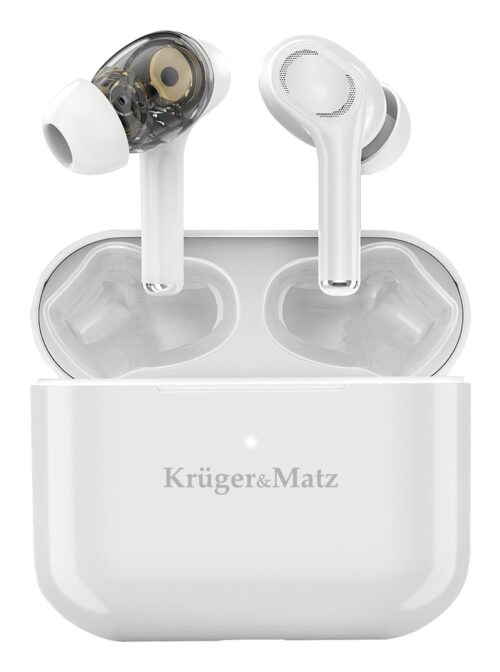 Kruger&Matz M4 PRO | Douszne TWS Bluetooth | Dual Driver | Białe