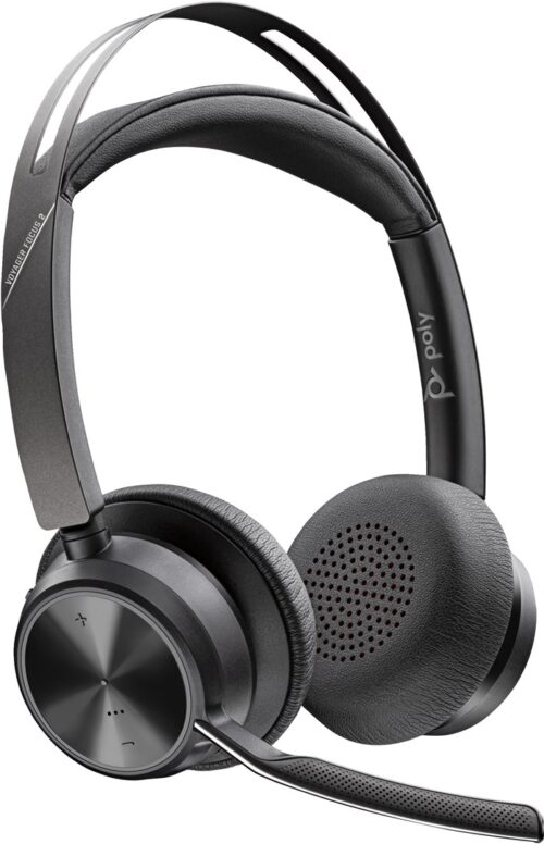 Poly Voyager Focus 2 USB-A | Słuchawki biurowe Bluetooth z podstawką