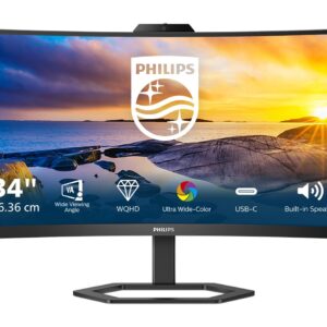 Philips | 34E1C5600HE/00 | 34 " | VA | 3440 x 1440 pikseli | 21:9 | 4 ms | 300 cd/m2 | Czarny | Ilość portów HDMI 1 | 100 Hz