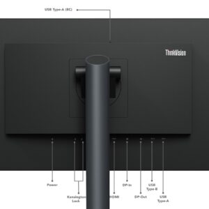 Lenovo ThinkVision P24q-30 LED display 60,5 cm (23.8") 2560 x 1440 px Quad HD Czarny