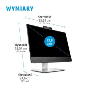 HP E24mv G4 60,5 cm (23.8") 1920 x 1080 px monitor Full HD Czarny, Srebrny