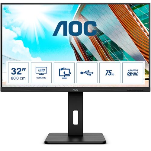 AOC P2 U32P2 monitor komputerowy 80 cm (31.5") 3840 x 2160 px 4K Ultra HD LED Czarny