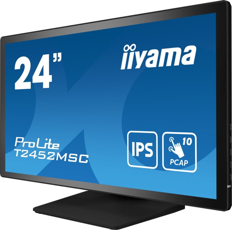 iiyama ProLite T2452MSC-B1 monitor komputerowy 60,5 cm (23.8") 1920 x 1080 px Full HD LCD Ekran dotykowy Przeznaczony dla wielu użytkowników Czarny