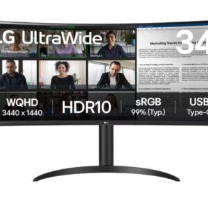 LG 34WR55QK-B monitor komputerowy 86,4 cm (34") 3440 x 1440 px Wide Quad HD Czarny