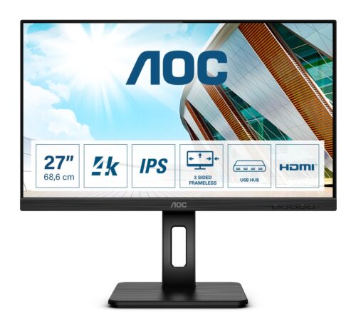 AOC U27P2 | 27″ 4K UHD | IPS Monitor Czarny
