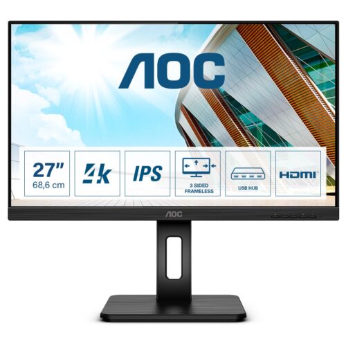 AOC P2 U27P2 LED display 68,6 cm (27") 3840 x 2160 px 4K Ultra HD Czarny