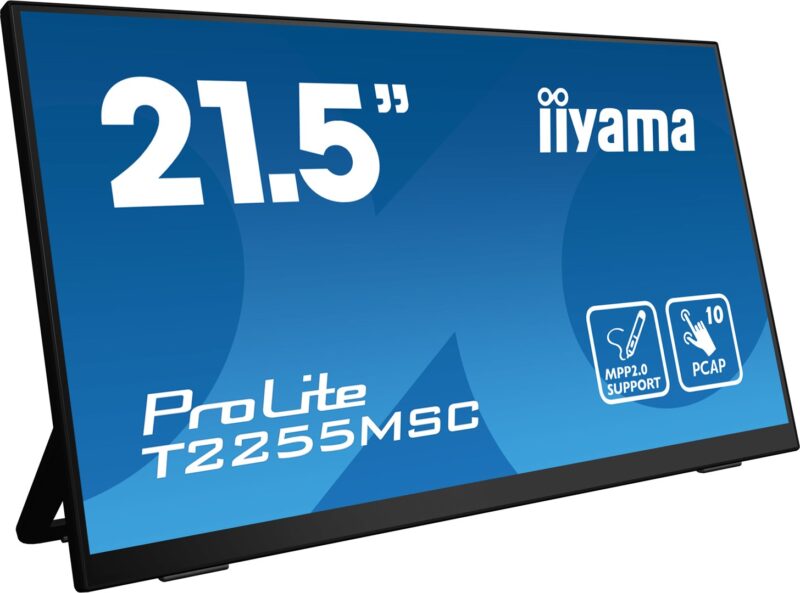 iiyama ProLite T2255MSC-B1 monitor komputerowy 54,6 cm (21.5") 1920 x 1080 px Full HD LCD Ekran dotykowy Czarny
