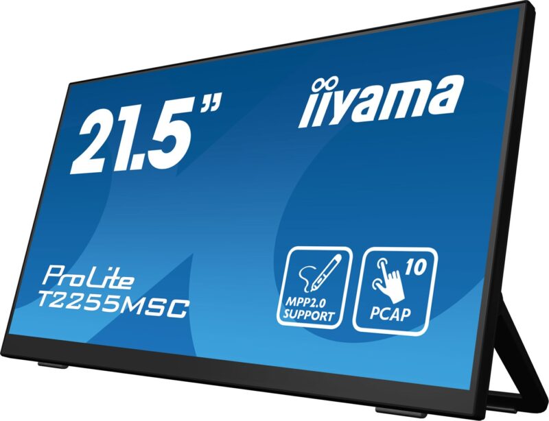 iiyama ProLite T2255MSC-B1 monitor komputerowy 54,6 cm (21.5") 1920 x 1080 px Full HD LCD Ekran dotykowy Czarny