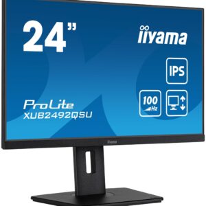 iiyama ProLite XUB2492QSU-B1 monitor komputerowy 60,5 cm (23.8") 2560 x 1440 px Wide Quad HD LED Czarny