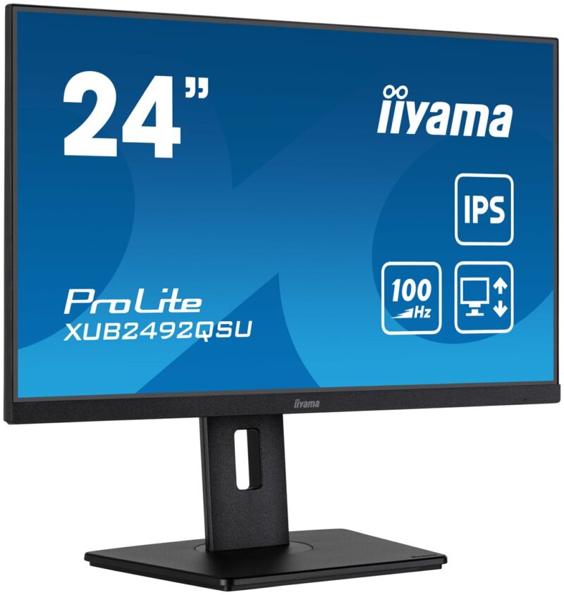 iiyama ProLite XUB2492QSU-B1 monitor komputerowy 60,5 cm (23.8") 2560 x 1440 px Wide Quad HD LED Czarny