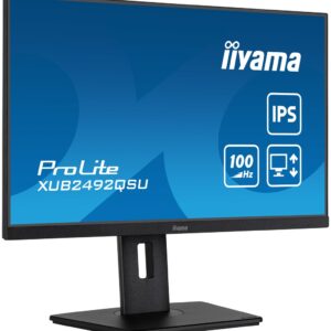 iiyama ProLite XUB2492QSU-B1 monitor komputerowy 60,5 cm (23.8") 2560 x 1440 px Wide Quad HD LED Czarny