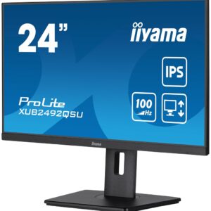 iiyama ProLite XUB2492QSU-B1 monitor komputerowy 60,5 cm (23.8") 2560 x 1440 px Wide Quad HD LED Czarny