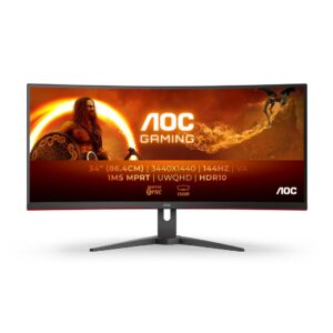 AOC G2 CU34G2XE/BK LED display 86,4 cm (34") 3440 x 1440 px Wide Quad HD LCD Czarny, Czerwony