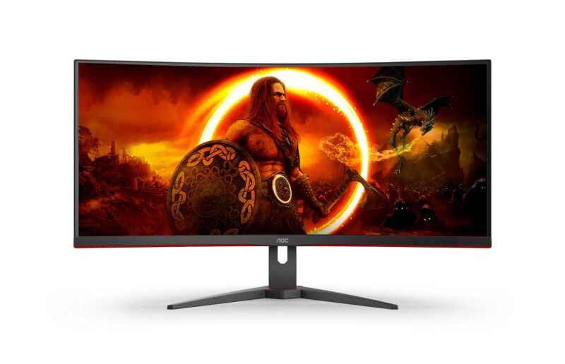 AOC G2 CU34G2XE/BK LED display 86,4 cm (34") 3440 x 1440 px Wide Quad HD LCD Czarny, Czerwony
