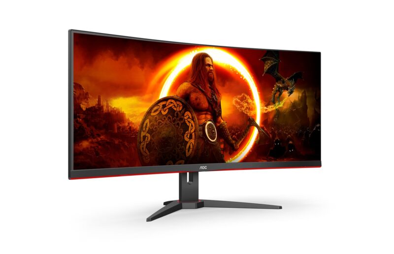 AOC G2 CU34G2XE/BK LED display 86,4 cm (34") 3440 x 1440 px Wide Quad HD LCD Czarny, Czerwony