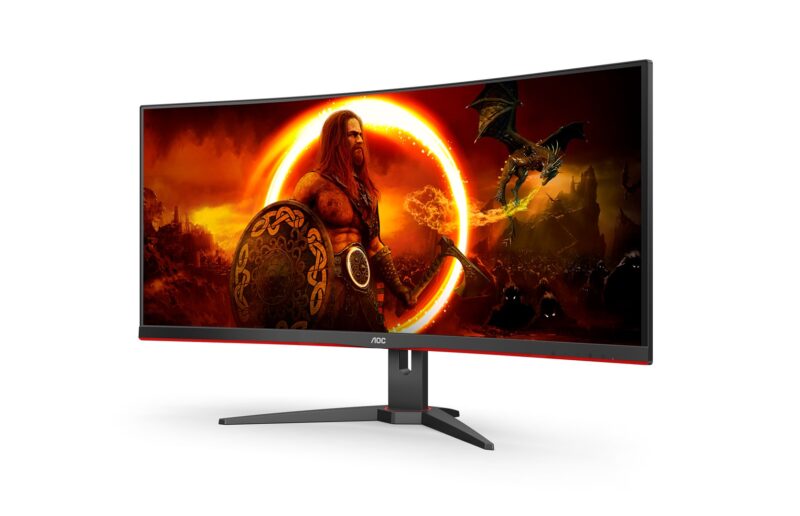 AOC G2 CU34G2XE/BK LED display 86,4 cm (34") 3440 x 1440 px Wide Quad HD LCD Czarny, Czerwony