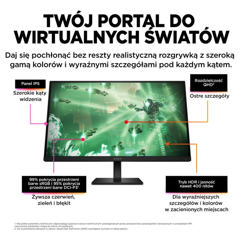 HP OMEN 27q (780H4E9) | 27″ QHD IPS | 165Hz Gaming Monitor