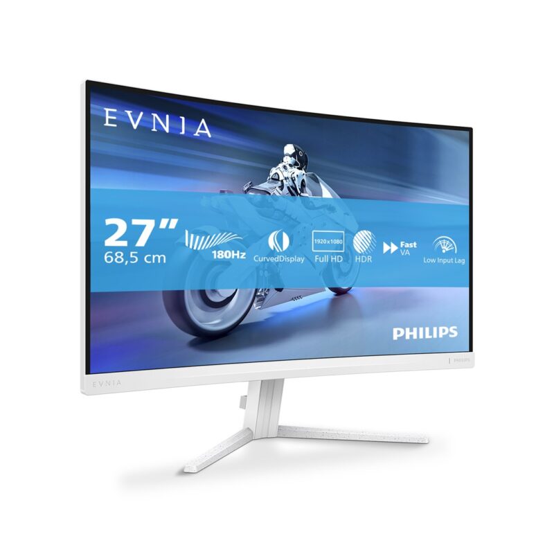 Philips Evnia 27M2C5201L | 27″ Full HD 165Hz | Zakrzywiony VA Biały