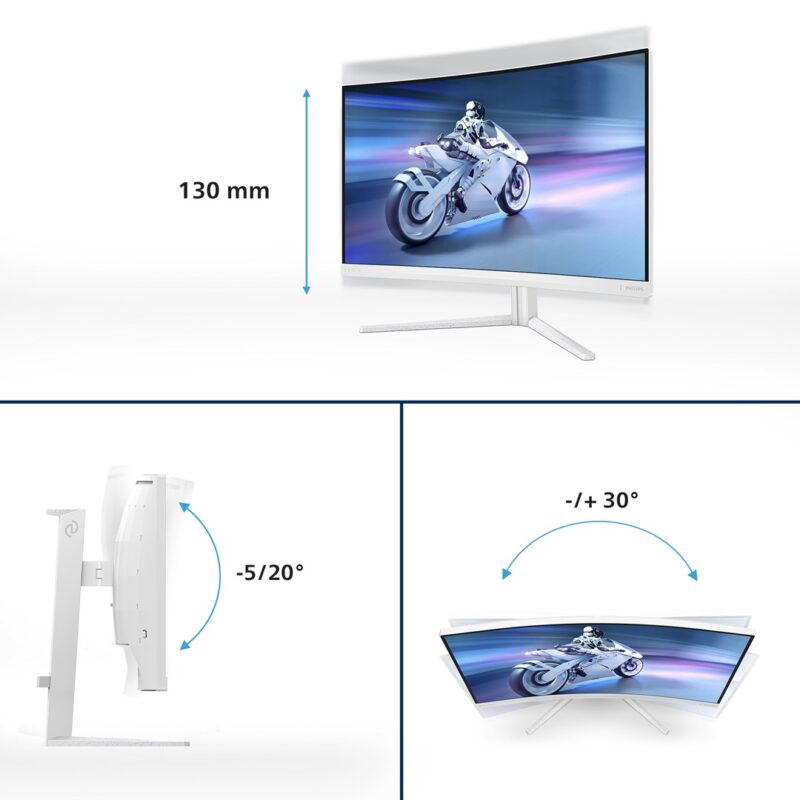 Philips Evnia 27M2C5501 | 27″ QHD 165Hz | Zakrzywiony VA Biały
