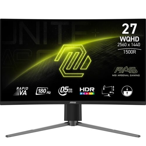 MSI MAG 27CQ6PF | 27″ QHD 180Hz | Curved Gaming Monitor