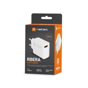 NATEC ŁADOWARKA SIECIOWA RIBERA USB-A 18W BIAŁA NUC-2057