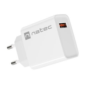 NATEC ŁADOWARKA SIECIOWA RIBERA USB-A 18W BIAŁA NUC-2057