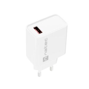 NATEC ŁADOWARKA SIECIOWA RIBERA USB-A 18W BIAŁA NUC-2057