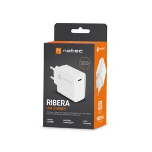 NATEC ŁADOWARKA SIECIOWA RIBERA USB-C 20W POWER DELIVERY BIAŁA NUC-2059