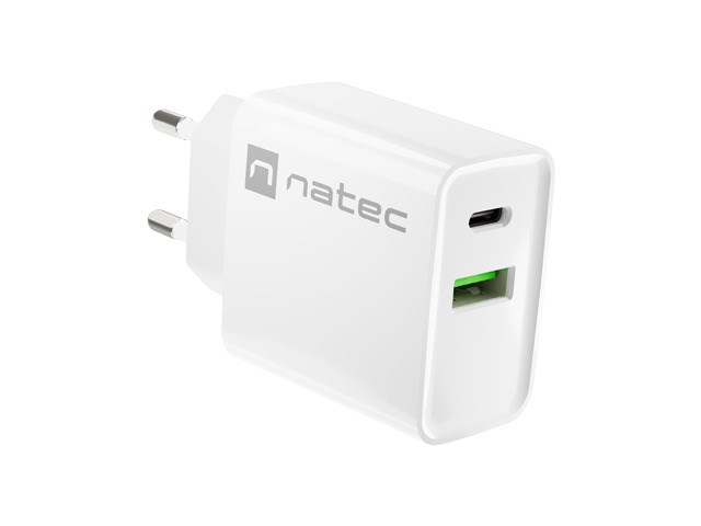 zdjecie-1750756837.jpg Natec Ribera NUC-2061 | Ładowarka 20W USB-A + USB-C PD | Biała