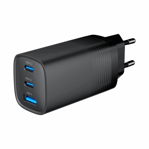 GEMBIRD SZYBKA ŁADOWARKA USB POWER DELIVERY USB TYPU C, 3X USB, 65 W, GAN CZARNA