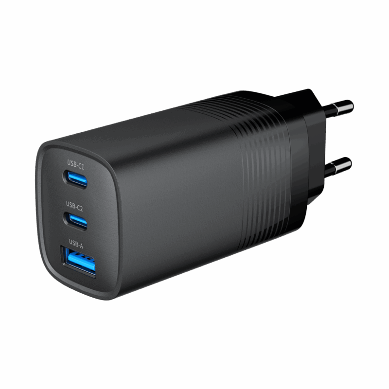 GEMBIRD SZYBKA ŁADOWARKA USB POWER DELIVERY USB TYPU C, 3X USB, 65 W, GAN CZARNA