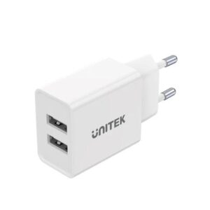 UNITEK ŁADOWARKA 2X USB-A, 12W, BIAŁA, P1113A-EU