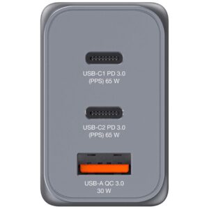 Ładowarka sieciowa Verbatim GaN GNC-65 2xUSB-C Uniwersalna