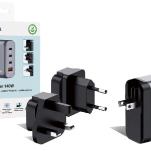 Verbatim GaN charger 140W, 1x USB-A, 3x USB-C