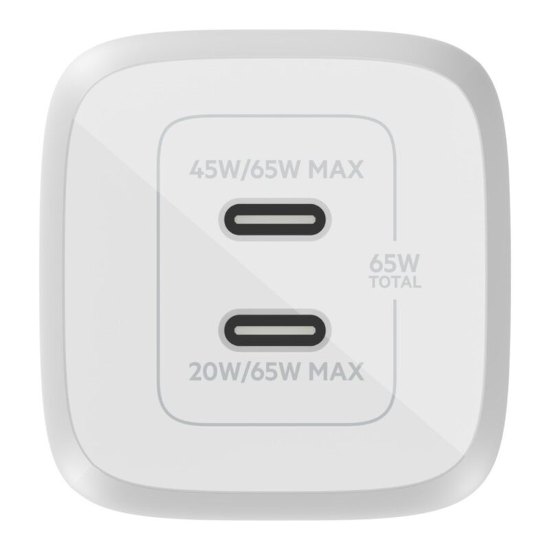 Belkin BoostCharge Pro | 65W Dual USB-C PD 3.0 PPS | GaN White