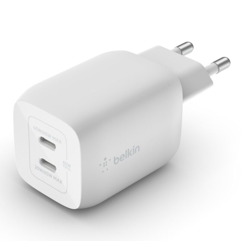 Belkin BoostCharge Pro | 65W Dual USB-C PD 3.0 PPS | GaN White