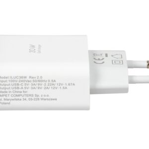 ŁADOWARKA SIECIOWA I-BOX C-36 PD20W USB-C + USB-A
