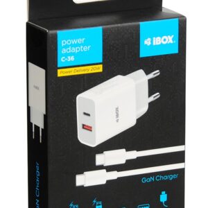 ŁADOWARKA SIECIOWA I-BOX C-36 PD20W USB-C + USB-A