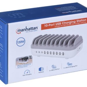 Manhattan 180856 Organizery do stacji ładującej Montaż na pulpicie Plastik Biały